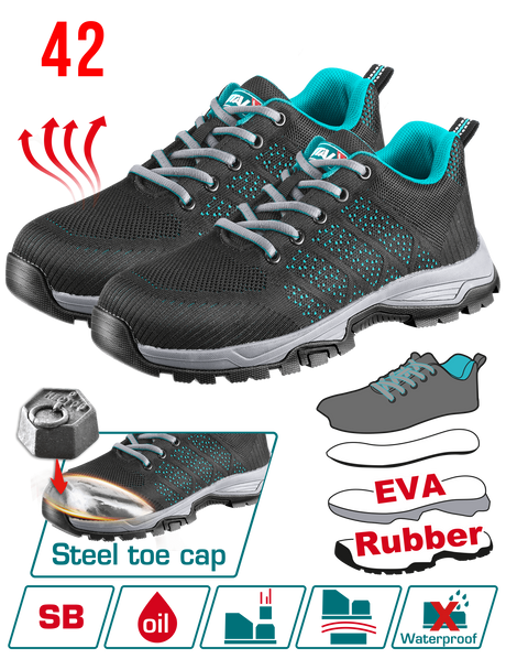 Echipamente de protectie, Bocanci protectie TOTAL SB marimea 42, bombeu otel, talpa EVA cauciuc, Flyknit respirabil, 2, atomico.ro