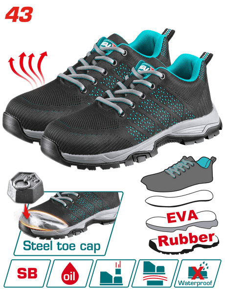 Echipamente de protectie, Bocanci protectie TOTAL SB marimea 43, bombeu otel, talpa EVA cauciuc, Flyknit respirabil, 2, atomico.ro
