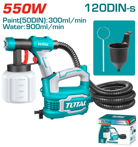 Pistoale aer cald/de lipit/de vopsit, Pistol electric vopsit TOTAL 550W, HVLP, debit 850 ml/min, rezervor 800 ml, 6, atomico.ro
