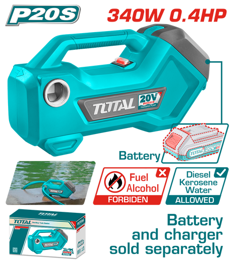 Total, Pompa de transfer TOTAL, 20V, dim. conexiunii 3/4", 2, atomico.ro