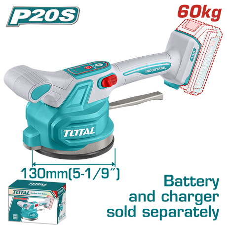 Utilaje Constructii, Vibrator cu ventuza pentru placi ceramice TOTAL – 20V (nu include baterie si incarcator), 2, atomico.ro