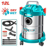 Aspirator TOTAL 800W, 12L, umed-uscat, filtru HEPA, rezervor metalic