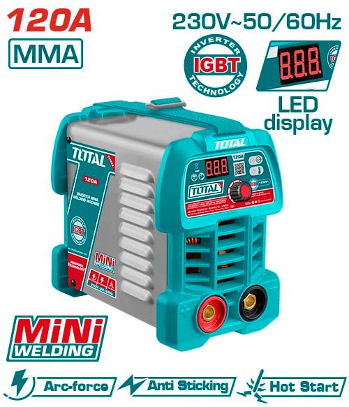 Aparat sudura TOTAL MMA 120A, invertor IGBT, 230V, electrozi 3.2 mm, LED, 2, atomico.ro