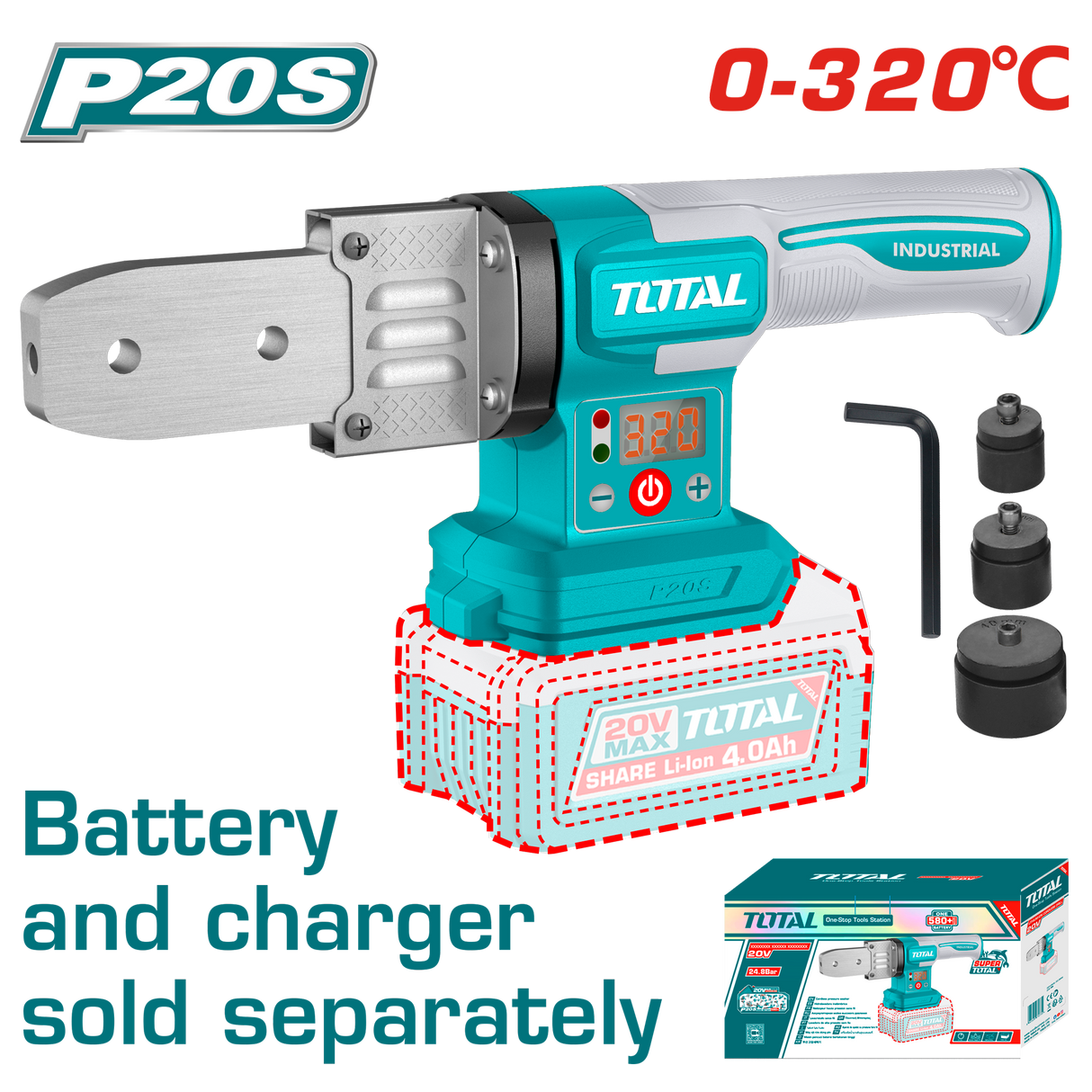 Aparat sudura tevi PPR TOTAL 20V – termofuziune portabila pentru instalatii sanitare, 7, atomico.ro