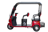 Triciclu electric pentru 2 persoane BLADE CAB X3, 1200W, 25 km/h, autonomie pana la 70 km, baterie 72V 20Ah, cu acoperis, Rosu/Negru