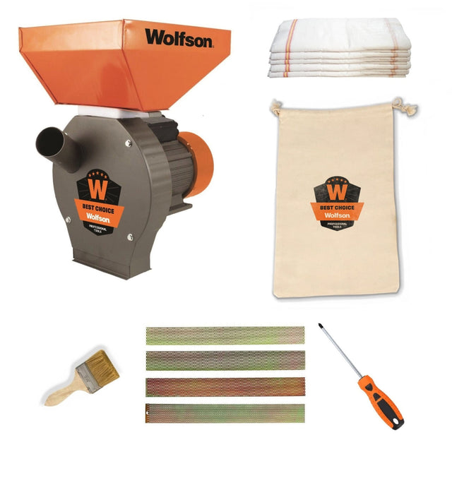 Moara pentru cereale WOLFSON - 2in1, 2700W, 100 CUPRU, 200kg/h - Accesorii incluse