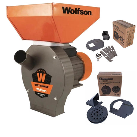 Oferta Zilei, Moara pentru cereale WOLFSON - 2in1, 2700W, 100 CUPRU, 200kg/h + accesoriu furaje, fructe si legume, 2, atomico.ro