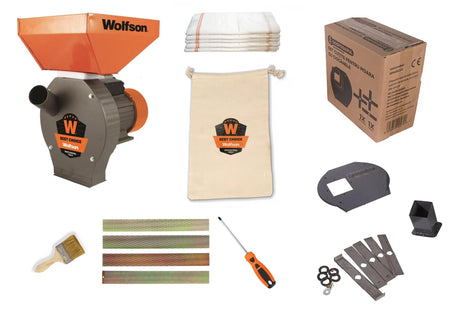 Oferta Zilei, Moara pentru cereale WOLFSON - 2in1, 2700W, 100 CUPRU, 200kg/h + accesoriu furaje, 1, atomico.ro