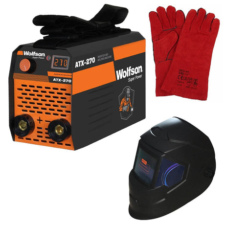 Oferta Zilei, Aparat de sudura WOLFSON ATX-270, MMA 120A, Invertor tehnologie inalta + Masca de sudura automata, Manusi de sudura, 1, atomico.ro
