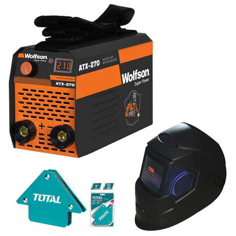 Oferta Zilei, Aparat de sudura WOLFSON ATX-270, MMA 120A, Invertor tehnologie inalta + Masca de sudura automata, Coltare magnetice sudura, 1, atomico.ro