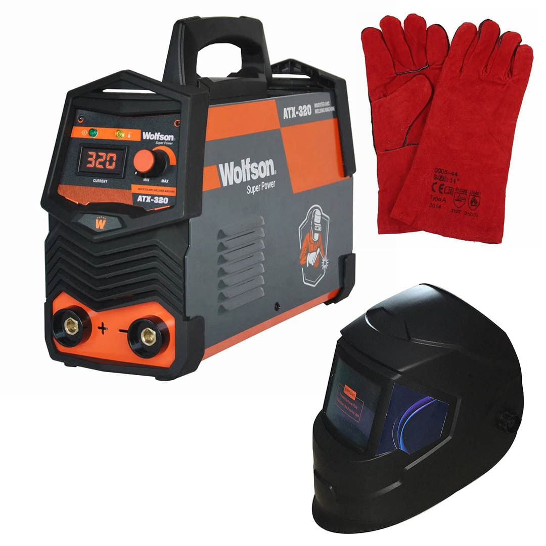 Aparat de sudura cu electrod Wolfson ATX-320 - MMA Inverter, 140Ah + Masca de sudura automata, Manusi de sudura, 1, atomico.ro