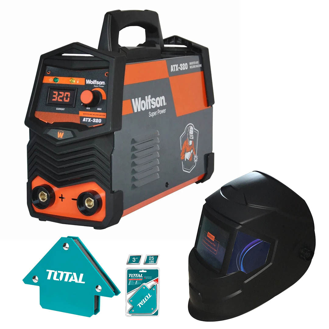 Aparat de sudura cu electrod Wolfson ATX-320 - MMA Inverter, 140Ah + Masca de sudura automata, coltare magnetice de sudura, 1, atomico.ro