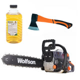 Drujba pe benzina WOLFSON STX-580, 2.6CP, 52CC, 2 lame + 2 lanturi + ulei ungere lant L150, toporisca fibra Wolfson