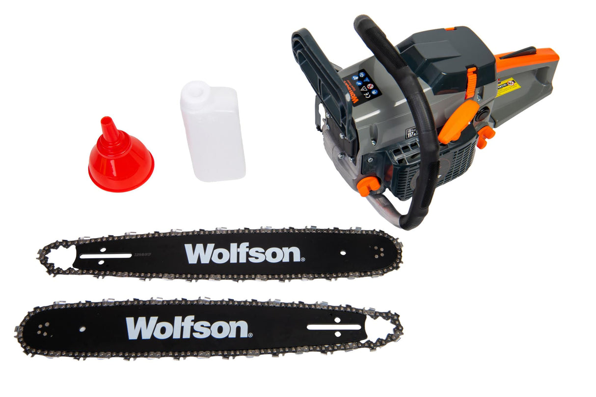 Drujba pe benzina WOLFSON STX-580, 2.6CP, 52CC, 2 lame + 2 lanturi + ulei ungere lant L150, toporisca Wolfson 600g, 5, atomico.ro