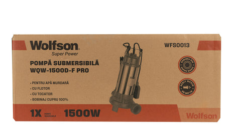 Wolfson, Pompa submersibila  apa murdara cu tocator si flotor Wolfson WQW-1500D-F PRO, 6, atomico.ro