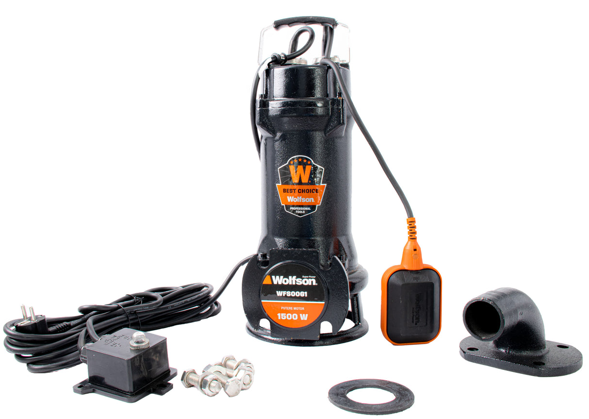 Pompa submersibila profesionala cu tocator Wolfson pentru apa murdara  PWT-7500-F, 1500W, debit max 18000l/h - 2, 2, atomico.ro