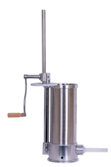 Masina manuala de umplut carnati Wolfson Home K2070SV 6 kg, corp inox si aluminiu, 6 palnii, actionare cu cremaliera, montaj vertical