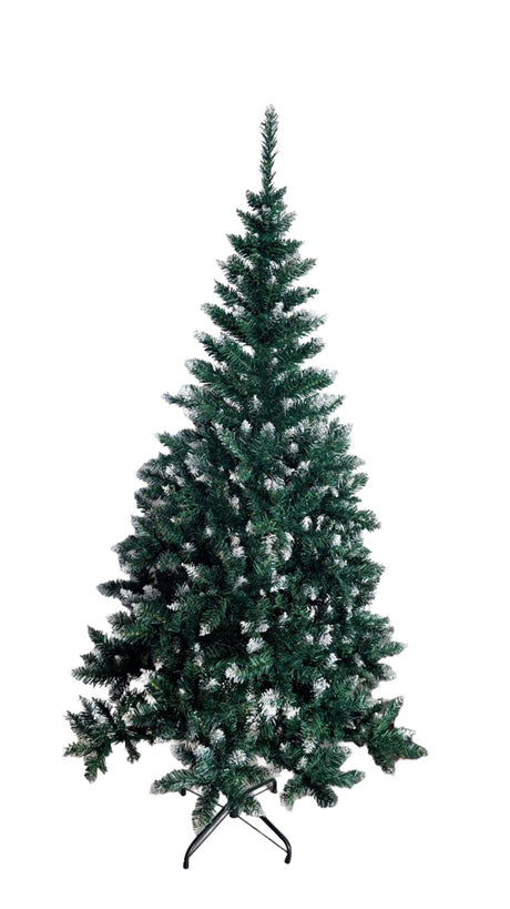 Brazi și ornamente de Crăciun, WOLFSON - BRAD ARTIFICIAL DE CRACIUN, SILVA, CU VARFURI NINSE, ALB+VERDE, 180CM, SUPORT METALIC, atomico.ro