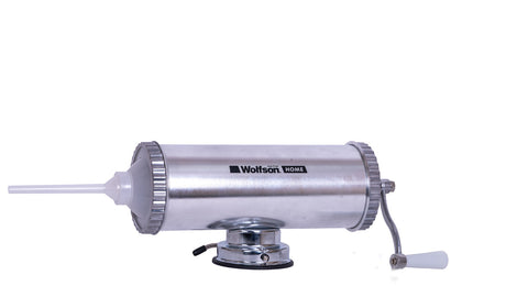 Electrocasnice mici, Masina manuala de umplut carnati Wolfson Home K2005A, 3 kg, corp aluminiu, cu ventuza, 5 palnii, montaj orizontal, 1, atomico.ro