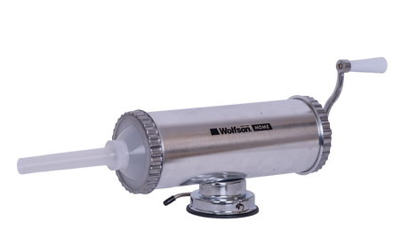 Masini de facut carnati, Masina manuala de umplut carnati Wolfson Home K2005A, 3 kg, corp aluminiu, cu ventuza, 5 palnii, montaj orizontal, 1, atomico.ro