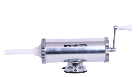 Masini de facut carnati, Masina manuala de umplut carnati Wolfson Home K2005A, 3 kg, corp aluminiu, cu ventuza, 5 palnii, montaj orizontal, 6, atomico.ro