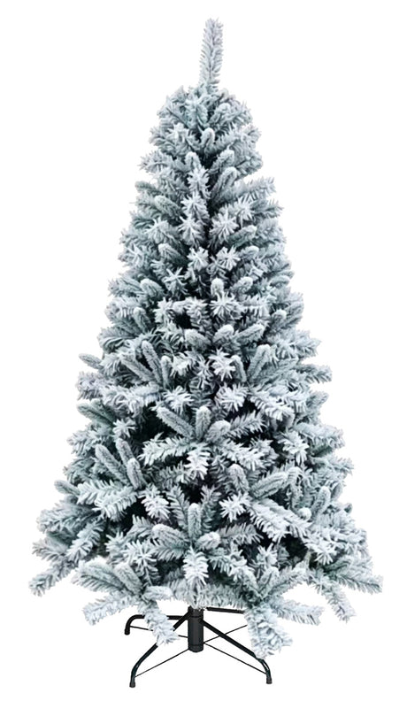 Brazi și ornamente de Crăciun, WOLFSON - BRAD ARTIFICIAL DE CRACIUN, LUNA, ASPECT ZAPADA, VERDE + ALB, 225CM, SUPORT METALIC, atomico.ro