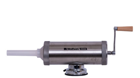 Electrocasnice mici, Masina manuala de umplut carnati Wolfson Home K2005S, 3 kg, corp inox, cu ventuza, 5 palnii, montaj orizontal, 1, atomico.ro