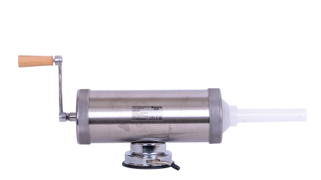 Masini de facut carnati, Masina manuala de umplut carnati Wolfson Home K2005S, 3 kg, corp inox, cu ventuza, 5 palnii, montaj orizontal, 7, atomico.ro