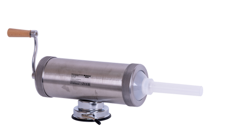 Masini de facut carnati, Masina manuala de umplut carnati Wolfson Home K2005S, 3 kg, corp inox, cu ventuza, 5 palnii, montaj orizontal, 8, atomico.ro