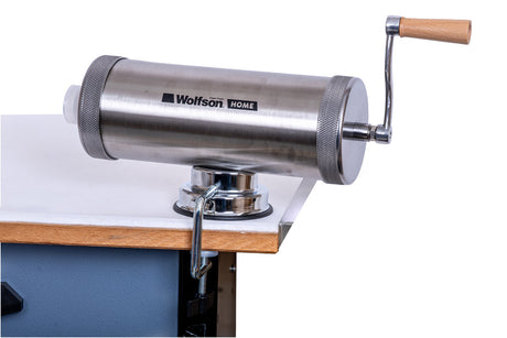 Electrocasnice mici, Masina manuala de umplut carnati Wolfson Home K2005S, 3 kg, corp inox, cu ventuza, 5 palnii, montaj orizontal, 7, atomico.ro