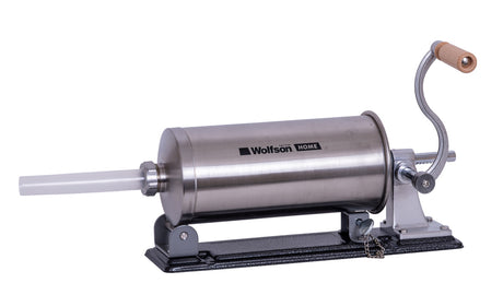 Electrocasnice mici, Masina manuala de umplut carnati Wolfson Home K2006PA, 3 kg, corp inox, 5 palnii, actionare cu cremaliera, montaj orizontal, 1, atomico.ro