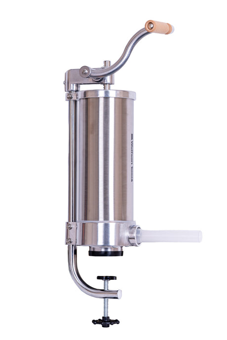 Electrocasnice mici, Masina manuala de umplut carnati Wolfson Home K2006VS 3 kg, corp inox si aluminiu, 5 palnii, actionare cu cremaliera, montaj vertical, 2, atomico.ro