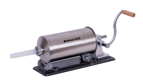 Masini de facut carnati, Masina manuala de umplut carnati Wolfson Home K2010PA 6 kg, corp inox si aluminiu, 5 palnii, actionare cu cremaliera, montaj orizontal, 3, atomico.ro