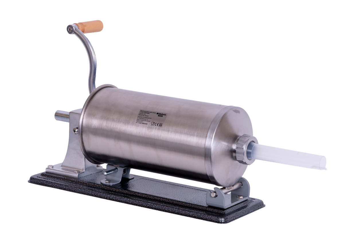 Masina manuala de umplut carnati Wolfson Home K2010PA 6 kg, corp inox si aluminiu, 5 palnii, actionare cu cremaliera, montaj orizontal, 6, atomico.ro