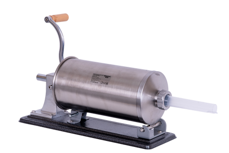 Masini de facut carnati, Masina manuala de umplut carnati Wolfson Home K2010PA 6 kg, corp inox si aluminiu, 5 palnii, actionare cu cremaliera, montaj orizontal, 6, atomico.ro