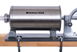 Masina manuala de umplut carnati Wolfson Home K2010PA 6 kg, corp inox si aluminiu, 5 palnii, actionare cu cremaliera, montaj orizontal