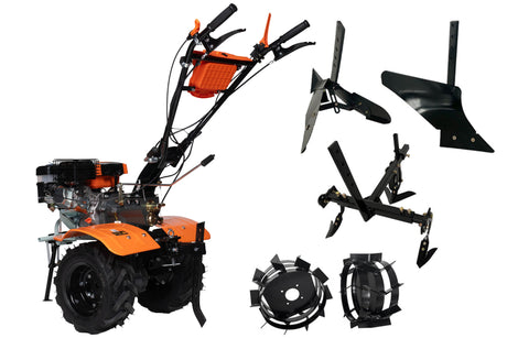 Motosape pe benzina, Motocultor Wolfson Imperio 8001, 8 CP, cu far si accesorii  plug, rarita, roti de transport 6,50X8, roti metalice, prasitoare, atomico.ro