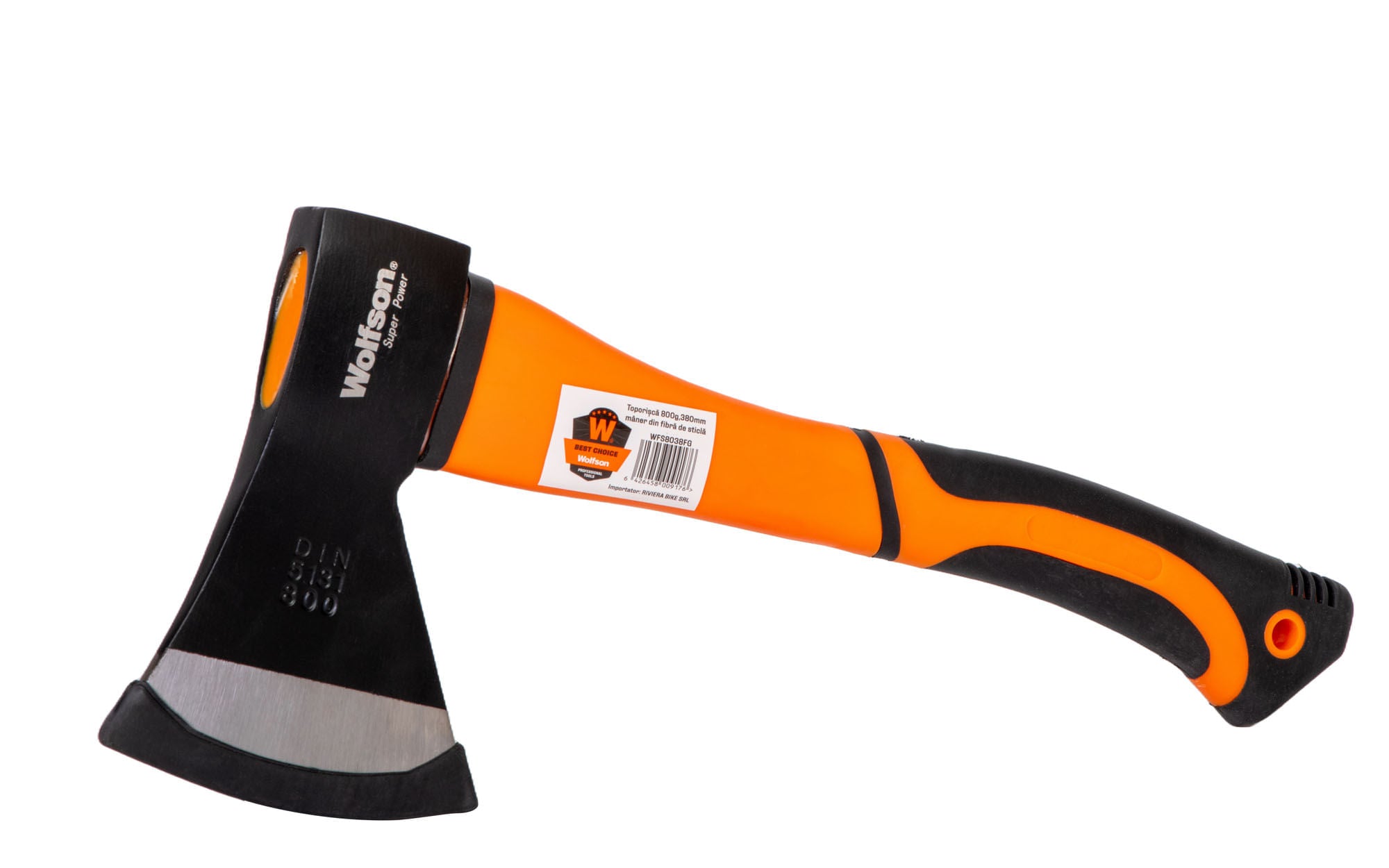 Toporisca Wolfson 800g, 380mm cu maner din fibra de sticla – Atomico