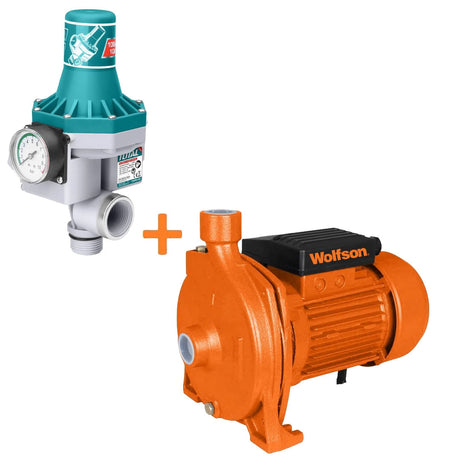 Pompe Suprafata, Pompa de suprafata centrifugala Wolfson CPM-158, 750W, 5500 l/h cu presostat automat Total, 1, atomico.ro