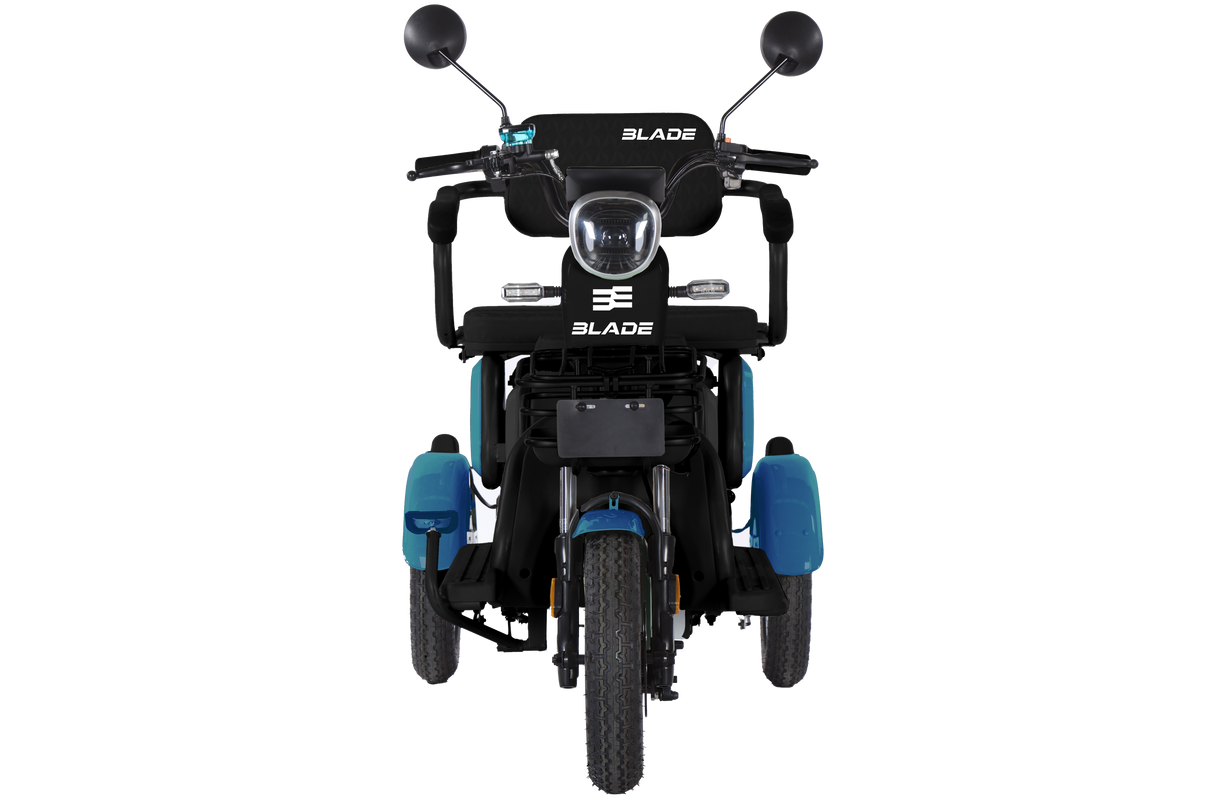 Triciclu electric persoane BLADE VIVA 14, 1200W, 60V 20Ah, 25 km/h, fara permis, autonomie 50 km, albastru-negru, 2, atomico.ro