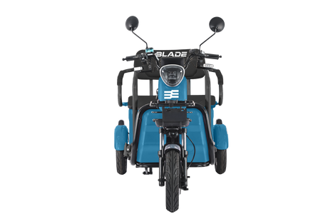 Tricicluri electrice, Triciclu electric Blade TRIP X2 2000 W, 25 km/h, autonomie pana la 70 km, baterie plumb- acid 72 V 20 Ah, greutate maxima 160  kg, Fara permis, albastru-negru, 2, atomico.ro