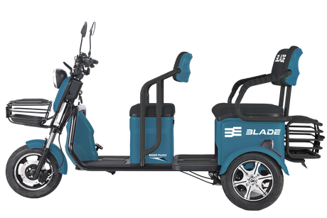 Tricicluri electrice, Triciclu electric Blade TRIP X2 2000 W, 25 km/h, autonomie pana la 70 km, baterie plumb- acid 72 V 20 Ah, greutate maxima 160  kg, Fara permis, albastru-negru, 1, atomico.ro
