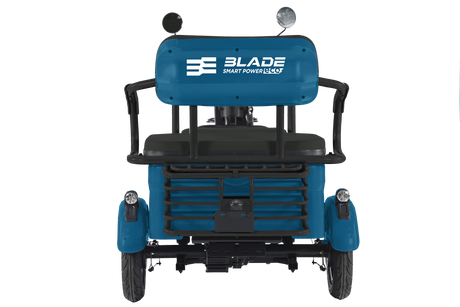 Tricicluri electrice, Triciclu electric Blade TRIP X2 2000 W, 25 km/h, autonomie pana la 70 km, baterie plumb- acid 72 V 20 Ah, greutate maxima 160  kg, Fara permis, albastru-negru, 3, atomico.ro