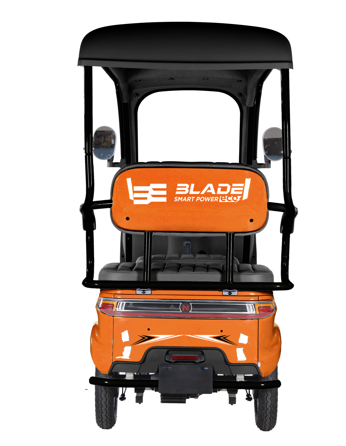 Triciclu electric pentru 2 persoane BLADE CAB X3, 1200W, 25 km/h, autonomie pana la 70 km, baterie 72V 20Ah, cu acoperis, Portocaliu/Negru, 3, atomico.ro