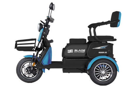 Tricicluri electrice, Triciclu electric persoane BLADE VIVA 14, 1200W, 60V 20Ah, 25 km/h, fara permis, autonomie 50 km, albastru-negru, 1, atomico.ro