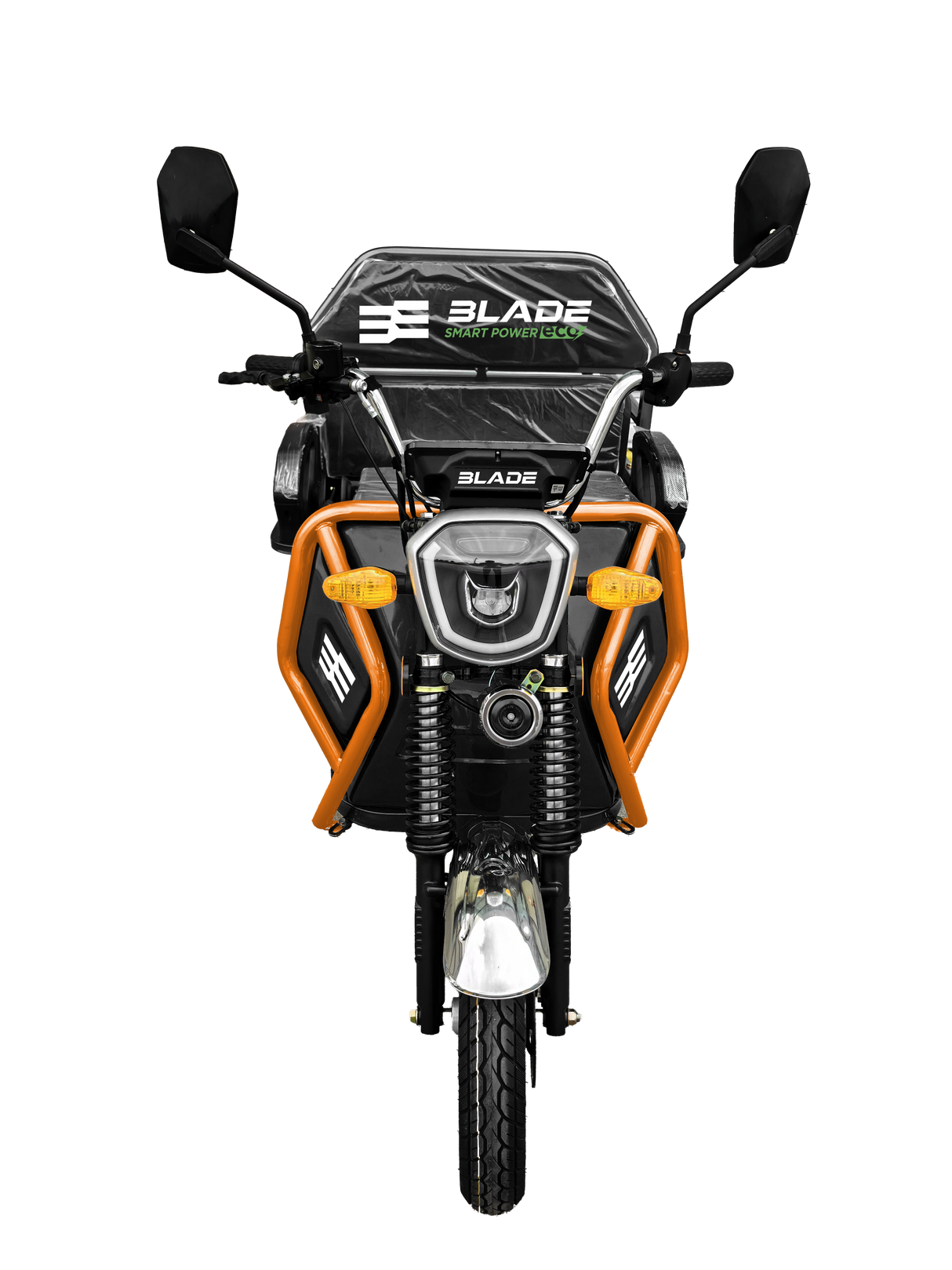Triciclu Cargo electric BLADE Active R6 1300W, 25 km/h, autonomie pana la 50 km, baterie plumb-acid 72 V/20 Ah, capacitate maxima 500 kg, fara permis, culoare negru-portocaliu, 3, atomico.ro