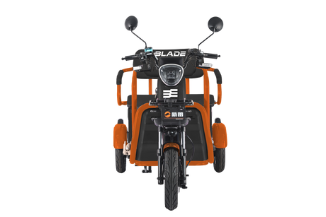 Tricicluri electrice, Triciclu electric Blade TRIP X2 2000 W, 25 km/h, autonomie pana la 70 km, baterie plumb- acid 72 V 20 Ah, greutate maxima 160  kg, Fara permis, negru-portocaliu, 2, atomico.ro