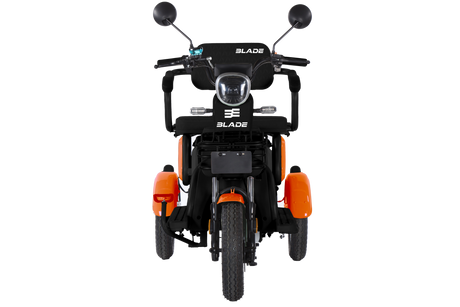 Tricicluri electrice, Triciclu electric persoane BLADE VIVA 14, 1200W, 60V 20Ah, 25 km/h, fara permis, autonomie 50 km, portocaliu-negru, 2, atomico.ro
