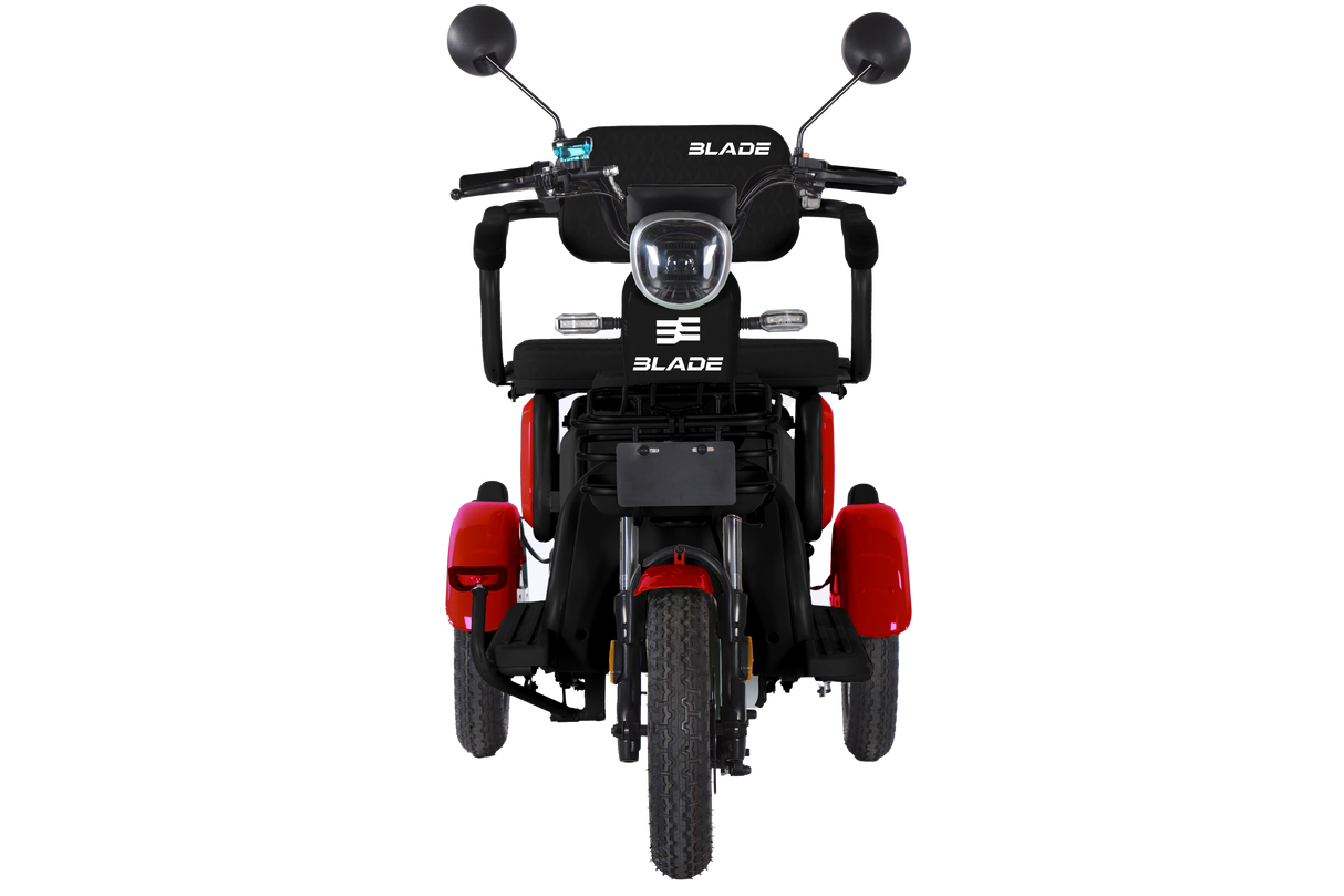 Triciclu electric persoane BLADE VIVA 14, 1200W, 60V 20Ah, 25 km/h, fara permis, autonomie 50 km, rosu-negru, 2, atomico.ro