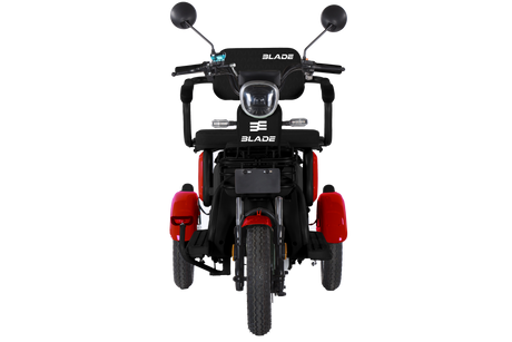 Tricicluri electrice, Triciclu electric persoane BLADE VIVA 14, 1200W, 60V 20Ah, 25 km/h, fara permis, autonomie 50 km, rosu-negru, 2, atomico.ro